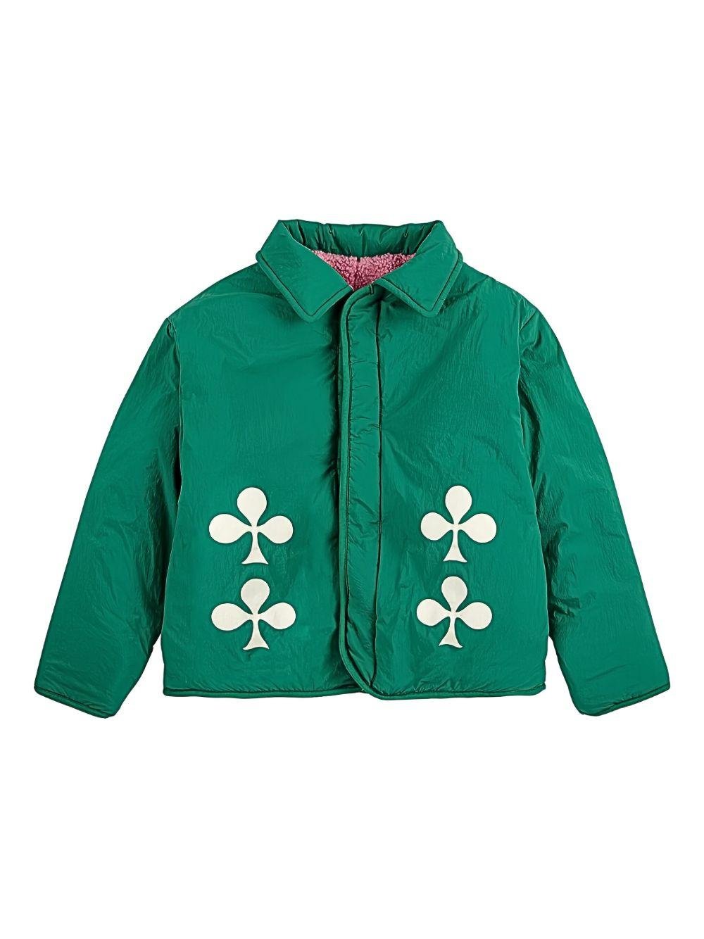 Giubbino per bambina Bobo Choses verde con motivo Clover - Rubino Kids