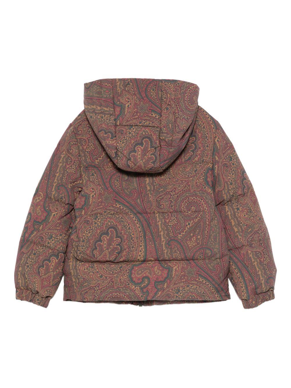Giubbino per bambina Etro Kids marrone con stampa Paisley - Rubino Kids