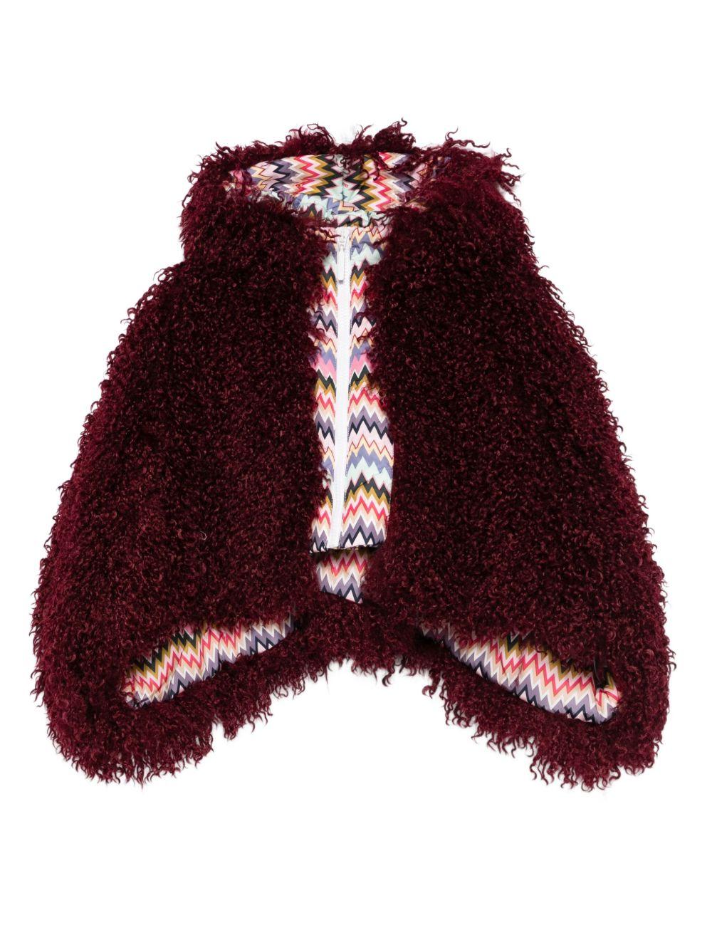 Giubbino per bambina Missoni Kids rosso con pelliccia sintetica - Rubino Kids