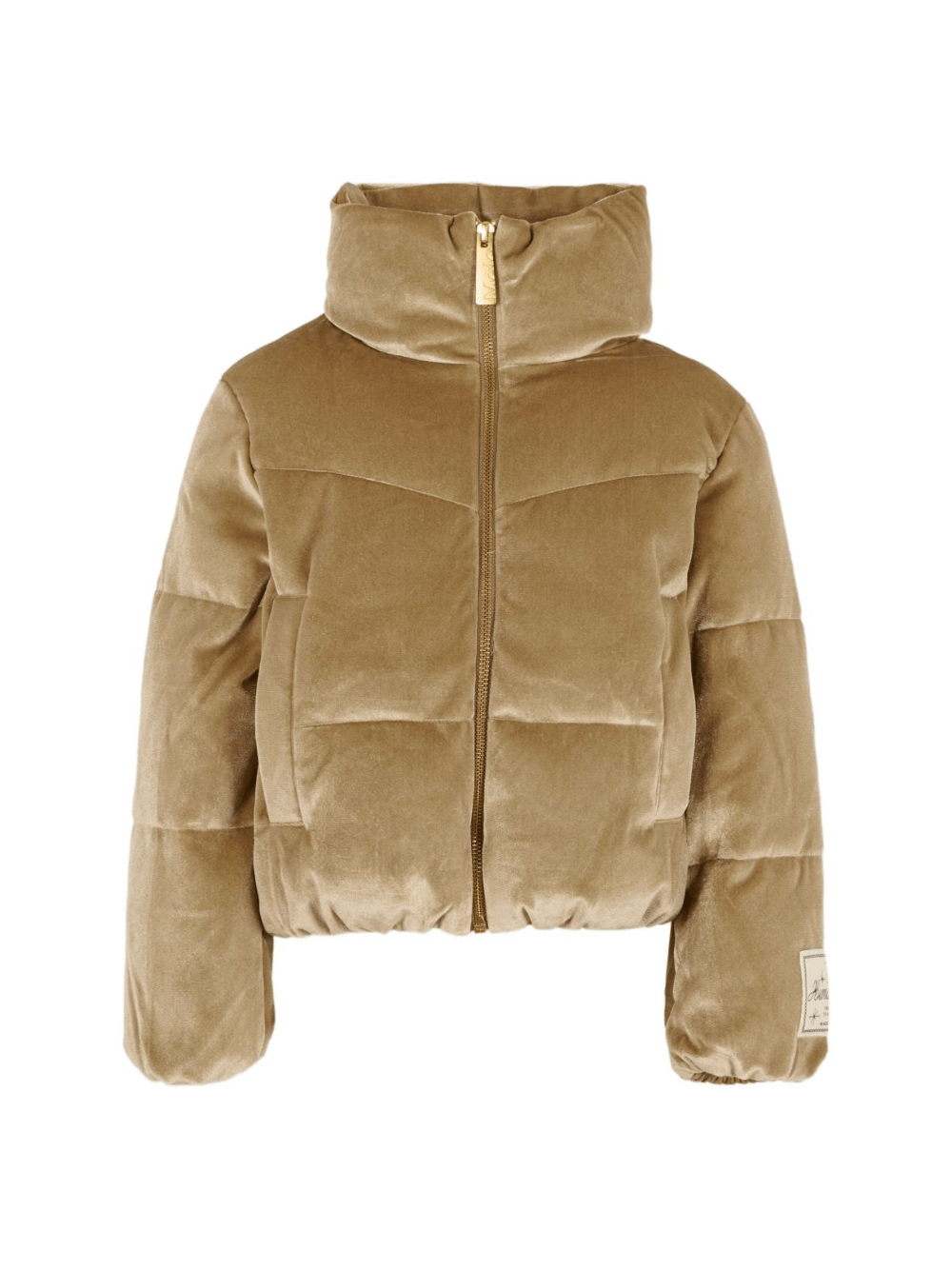 Giubbino per bambina Molo beige con design trapuntato in velluto - Rubino Kids