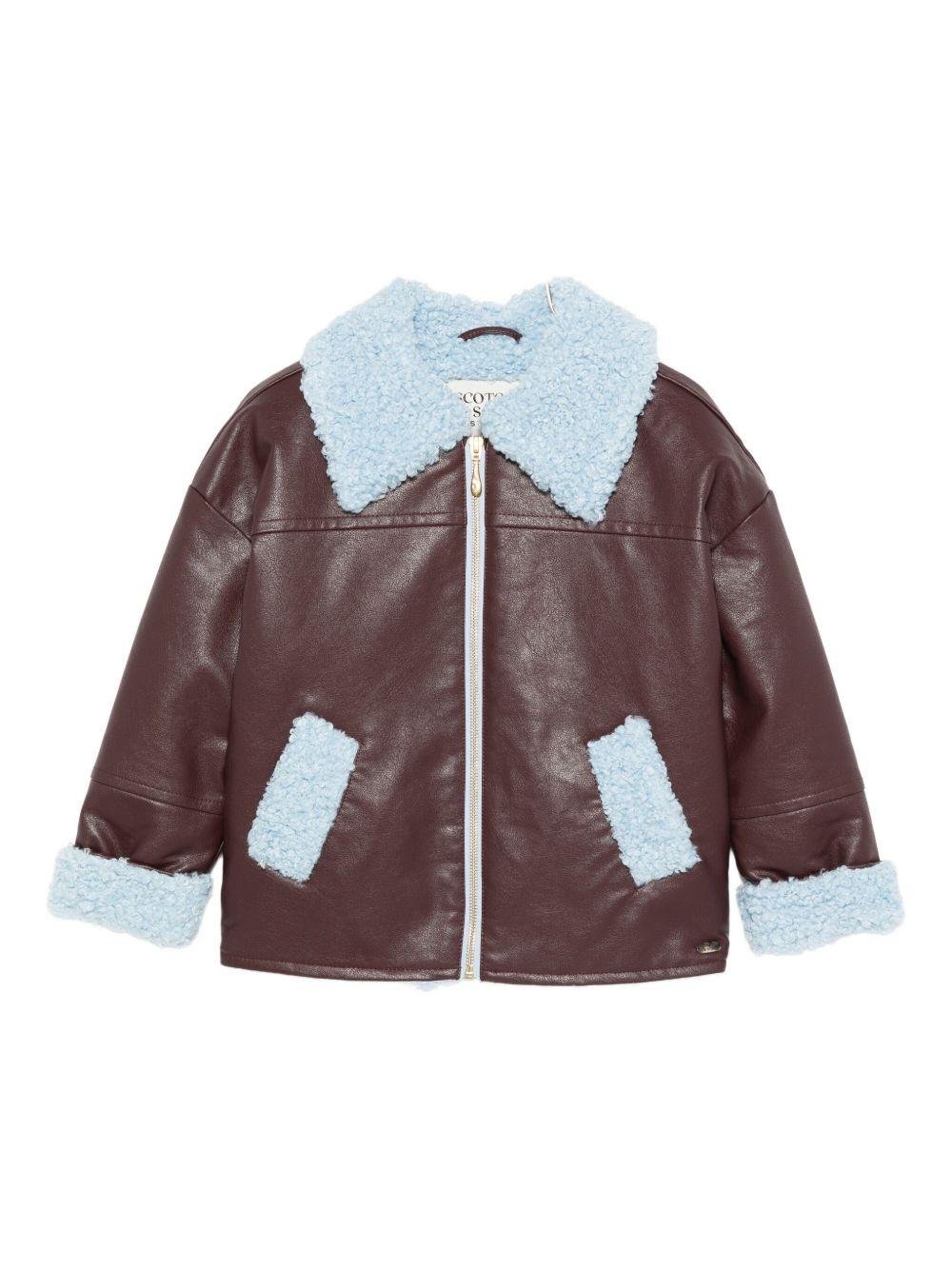 Giubbino per bambina Scotch & Soda Kids marrone con chiusura con cerniera - Rubino Kids
