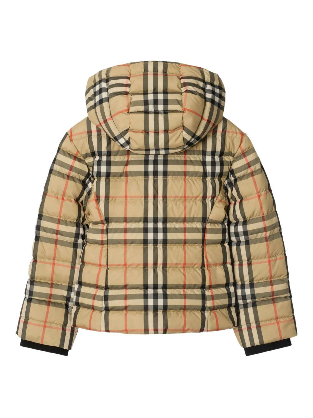 Giubbino per bambino Burberry Kids beige con motivo a quadri - Rubino Kids