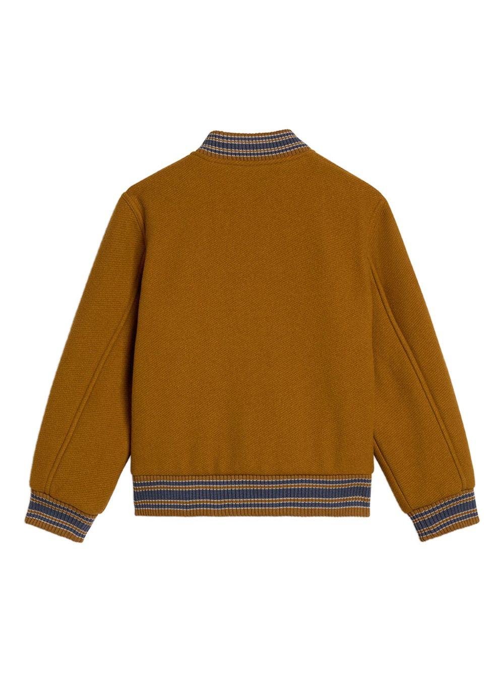 Giubbino per bambino Golden Goose Kids marrone con applicazione con logo - Rubino Kids