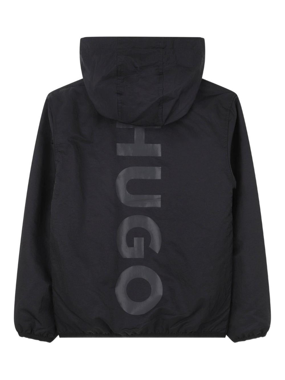 Giubbino per bambino Hugo Kids nero con stampa logo sul davanti - Rubino Kids