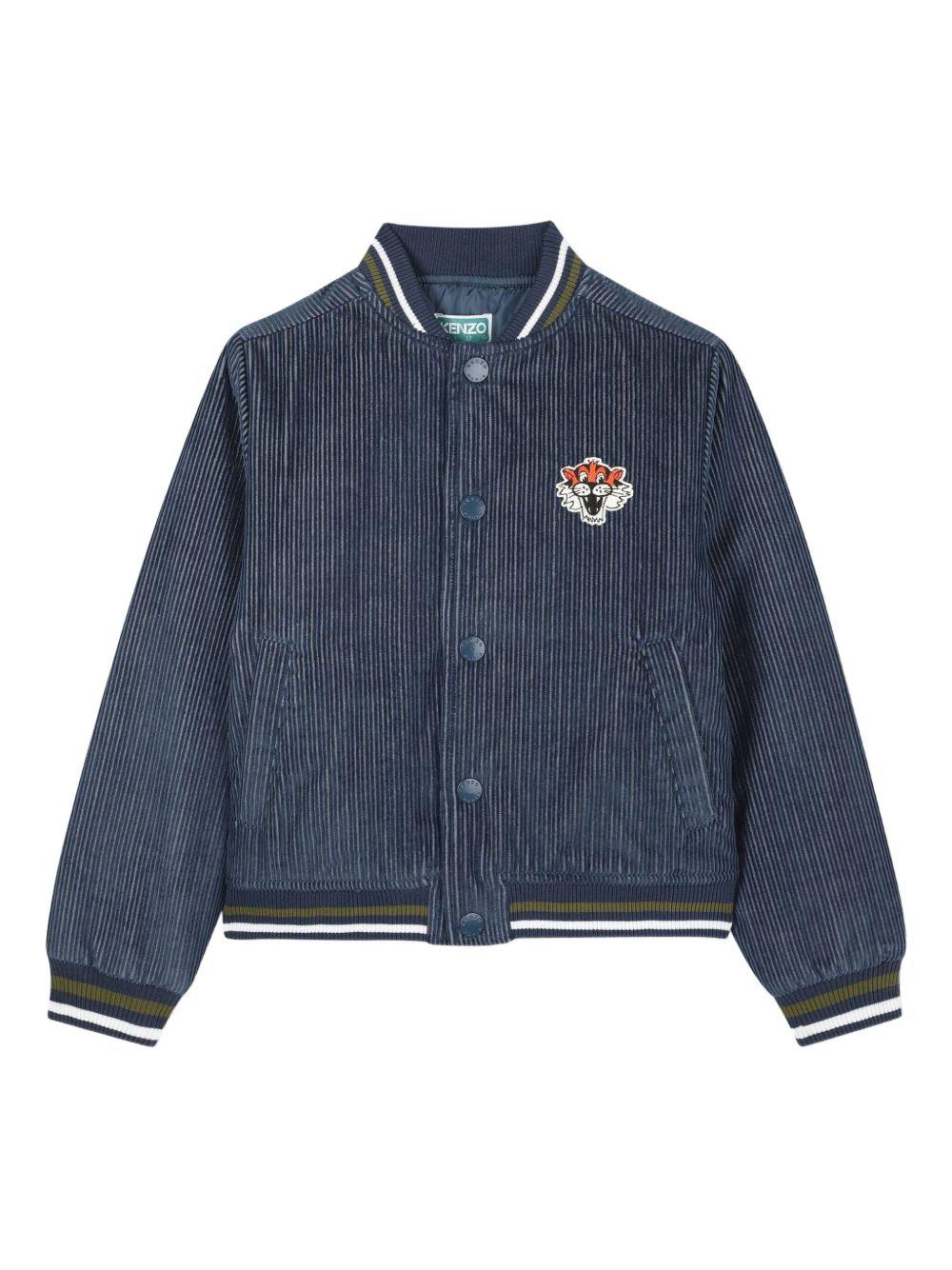 Giubbino per bambino Kenzo Kids denim con applicazione con ricamo - Rubino Kids