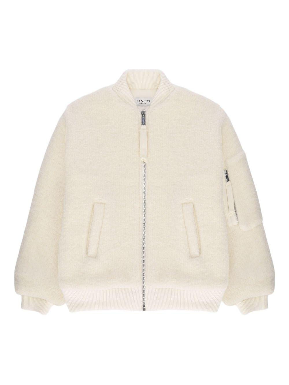 Giubbino per bambino Laneus Kids bianco con tasca applicata - Rubino Kids