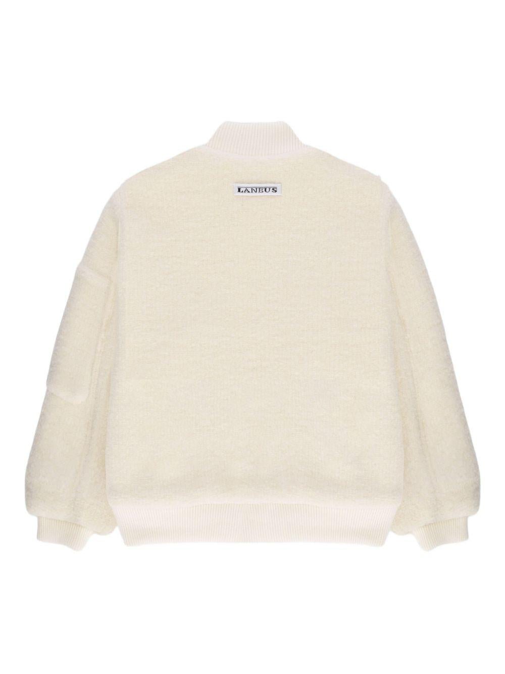 Giubbino per bambino Laneus Kids bianco con tasca applicata - Rubino Kids