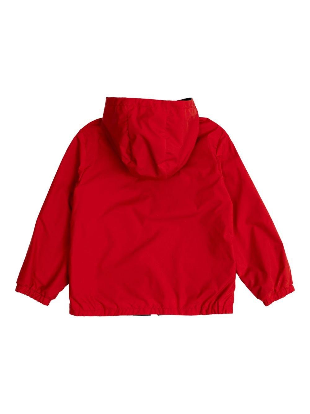 Giubbino per bambino Moncler Enfant rosso reversibile con cappuccio e orli elasticizzati - Rubino Kids