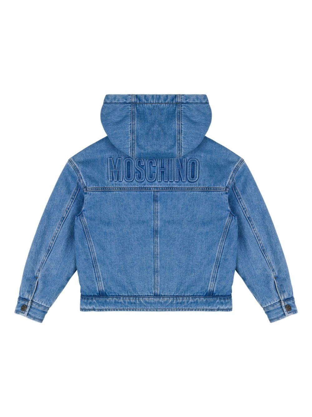 Giubbino per bambino Moschino Kids in denim con interno in pelliccia - Rubino Kids