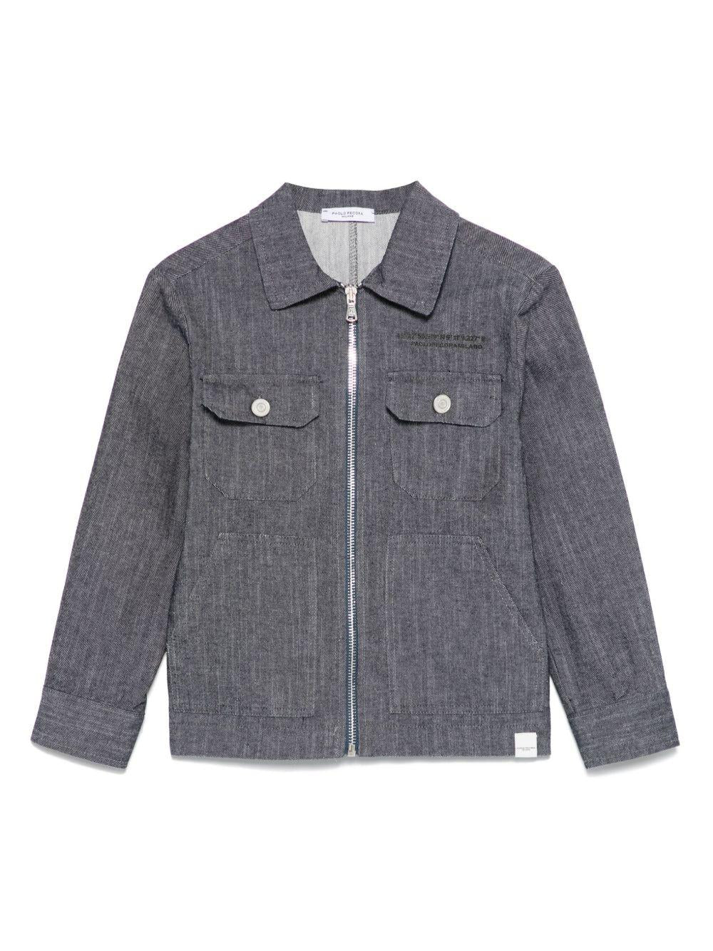 Giubbino per bambino Paolo Pecora Kids denim con chiusura frontale con zip - Rubino Kids