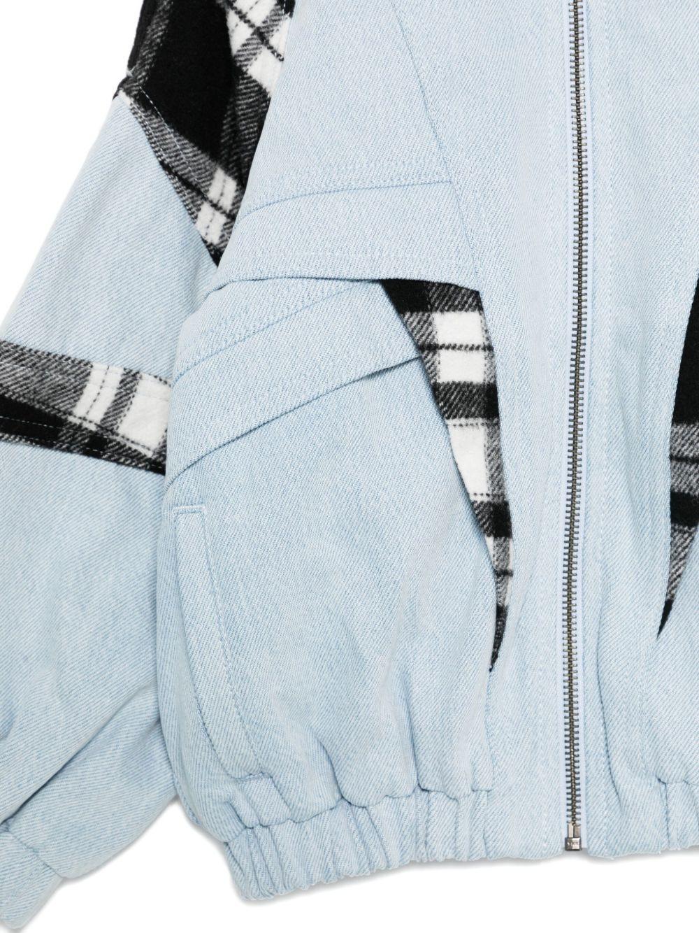 Giubbino per bambino Stella McCartney Kids azzurro con inserti scozzesi - Rubino Kids