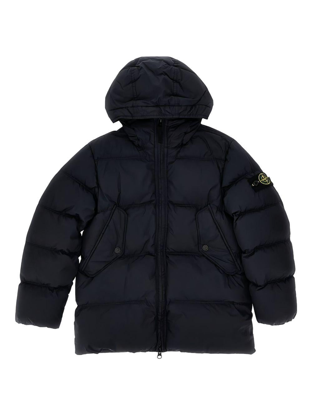 Giubbino per bambino Stone Island Junior blu con design imbottito - Rubino Kids