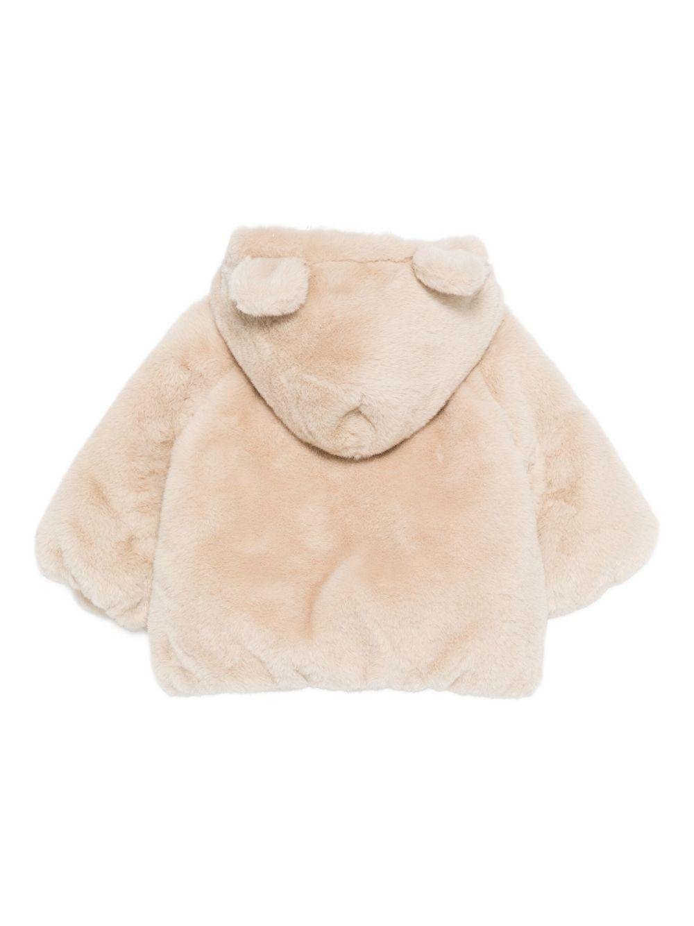 Giubbino per neonata Emporio Armani Kids beige con orecchie d'orso - Rubino Kids