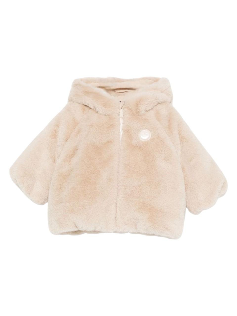 Giubbino per neonata Emporio Armani Kids beige con orecchie d'orso - Rubino Kids