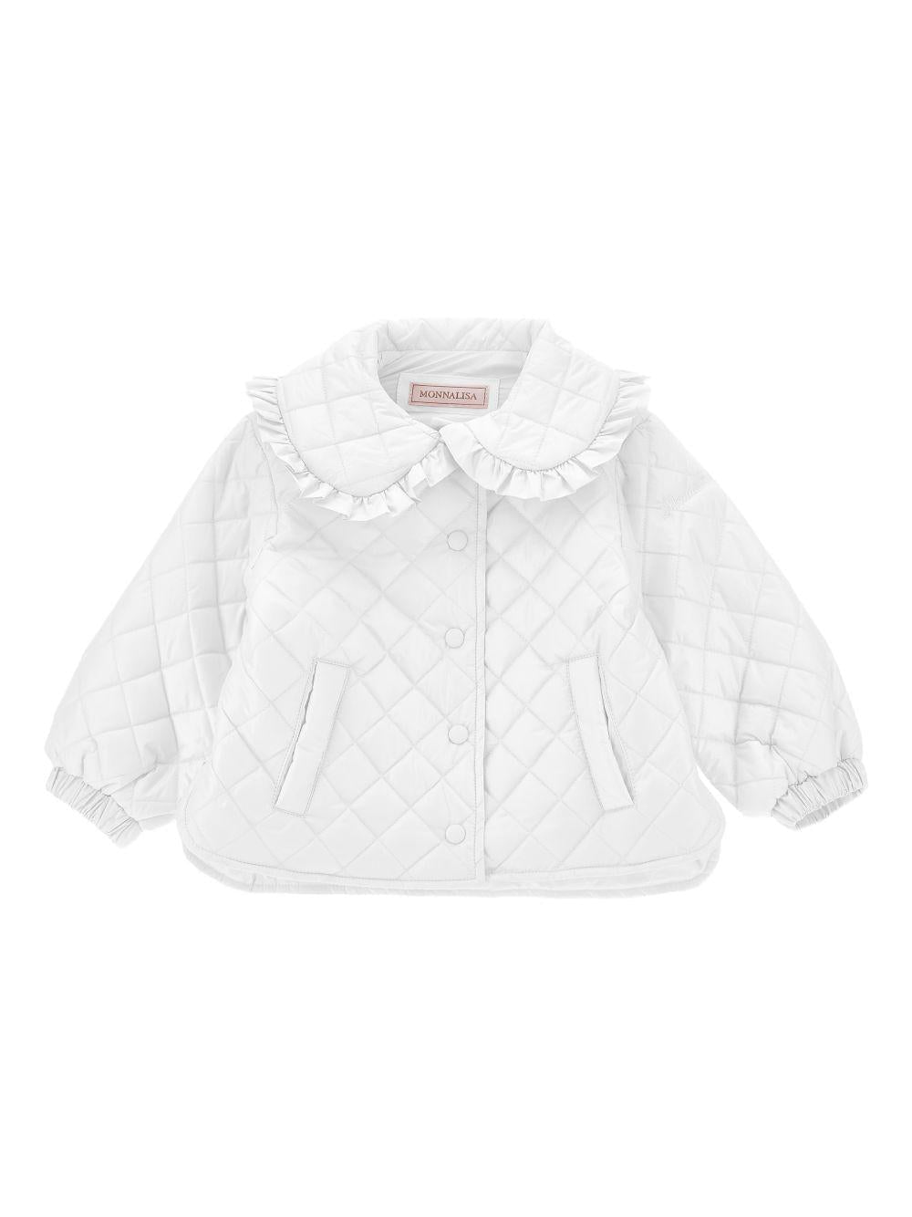 Giubbino per neonata Monnalisa bianca con design trapuntato - Rubino Kids