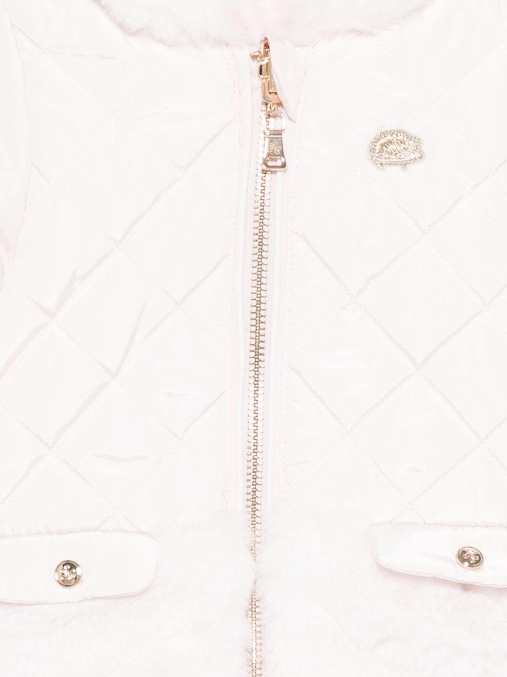 Giubbino per neonata Tartine Et Chocolat rosa con cappuccio con orlo in pelliccia sintetica - Rubino Kids