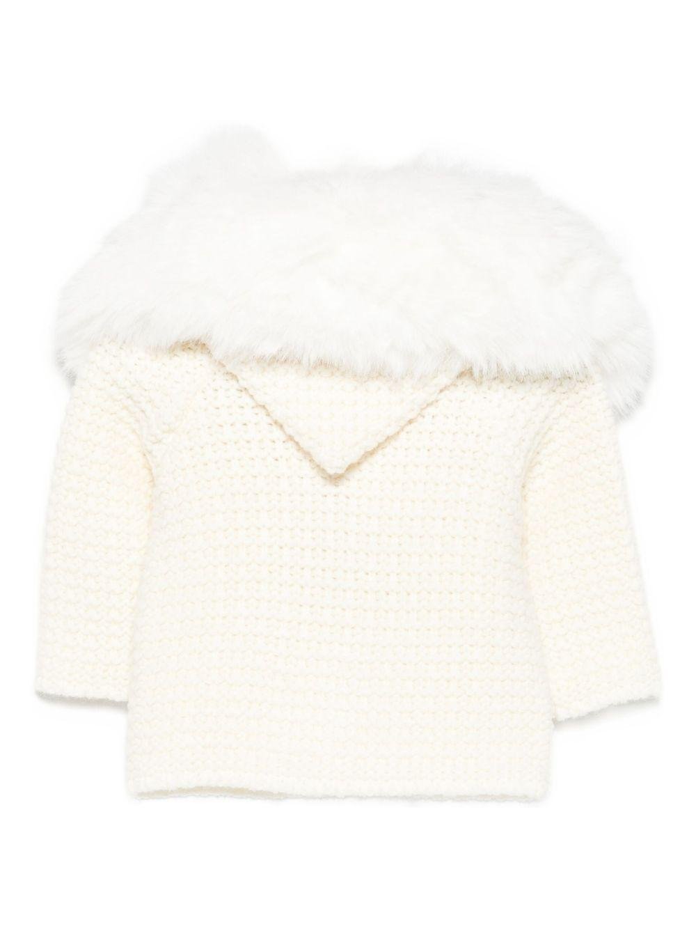 Giubbino per neonati Paz Rodrìguez bianco con cappuccio - Rubino Kids