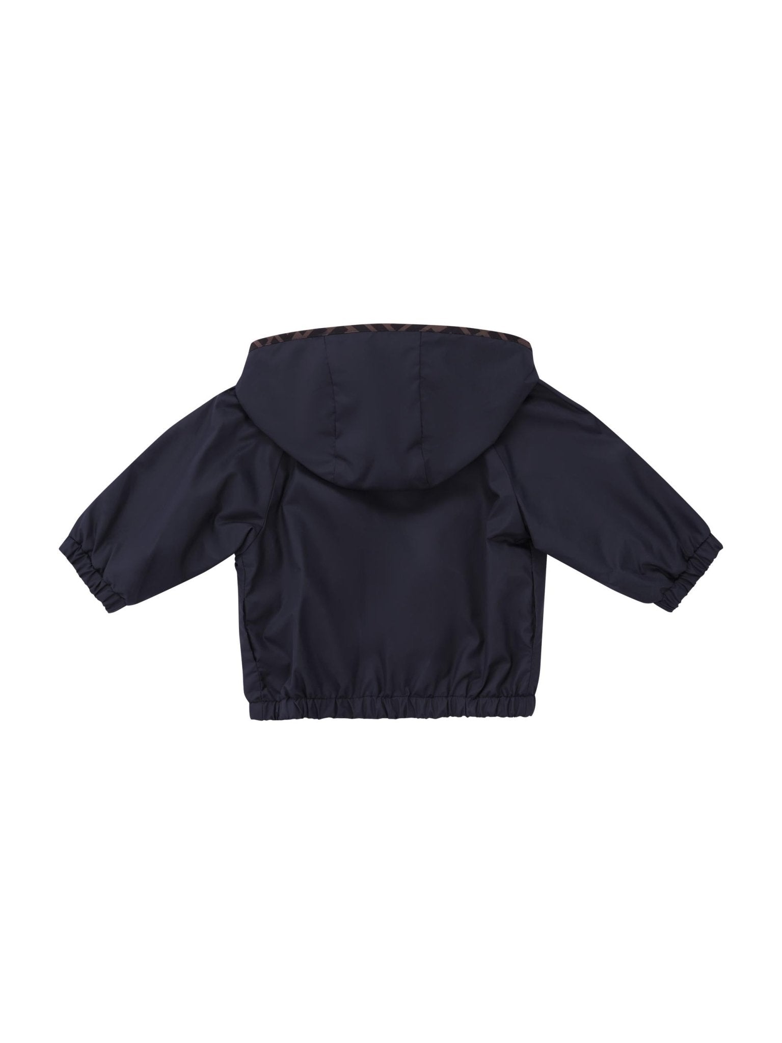 Giubbino per neonato Fendi Kids blu con toppa quadrata con logo FF - Rubino Kids