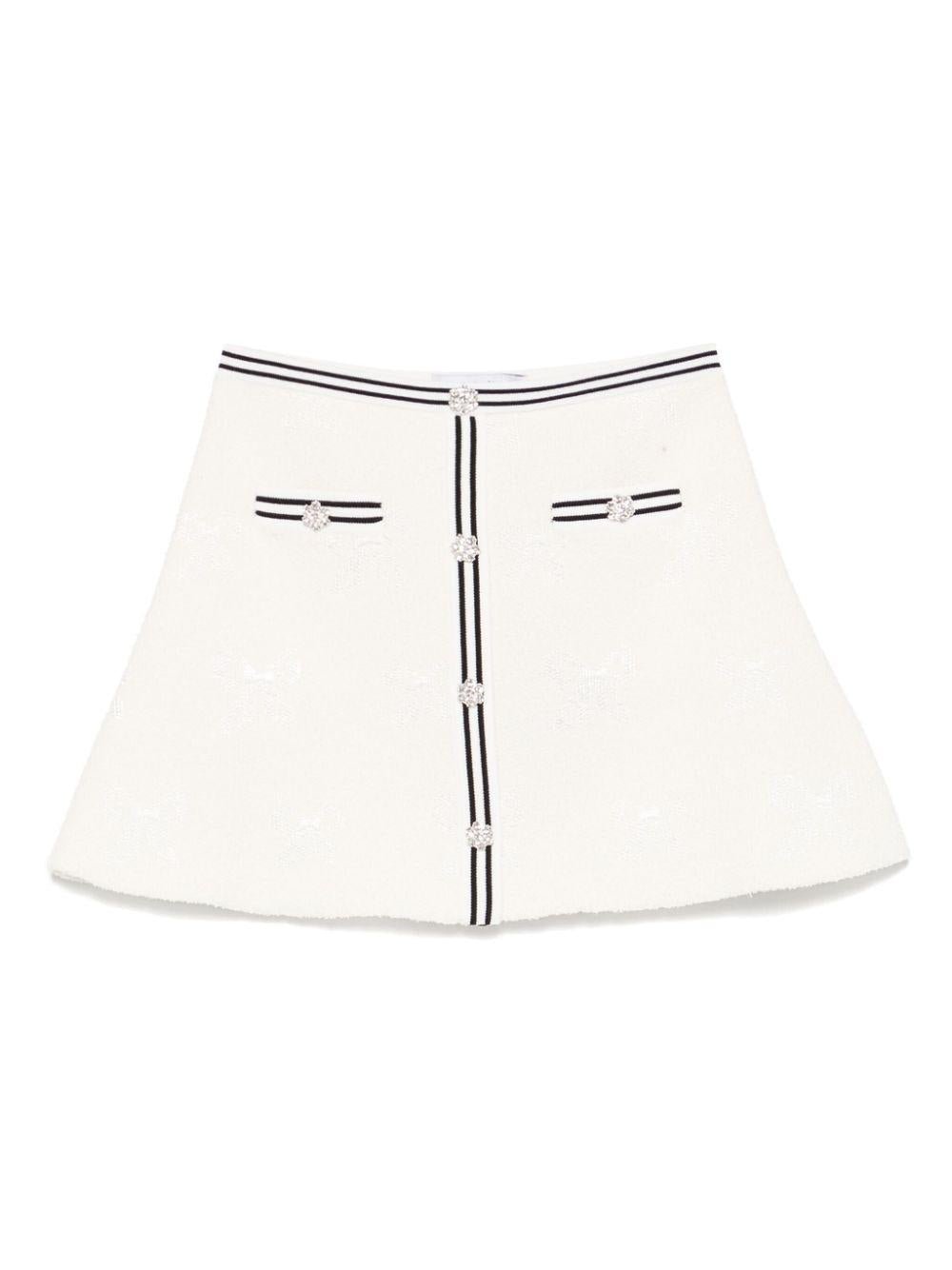 Gonna con effetto jacquard per bambina Self - Portrait Kids bianco con vita elasticizzata - Rubino Kids