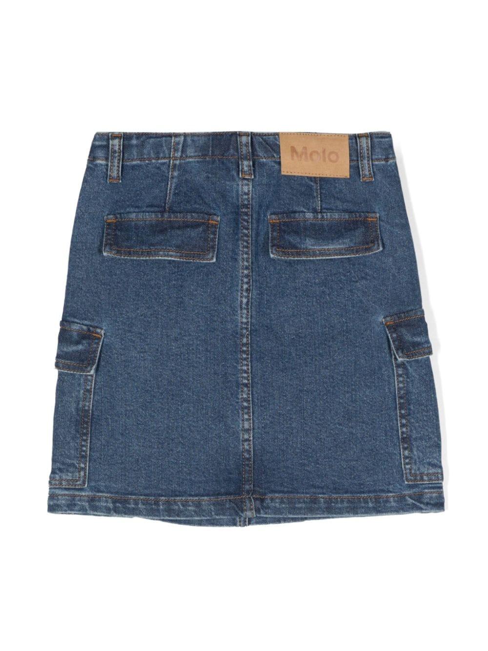 Gonna denim Belli per bambina Molo blu con passanti - Rubino Kids