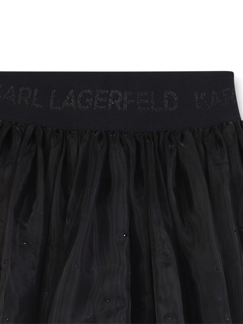 Gonna in tulle per bambina Karl Lagerfeld Kids nero con decorazione - Rubino Kids