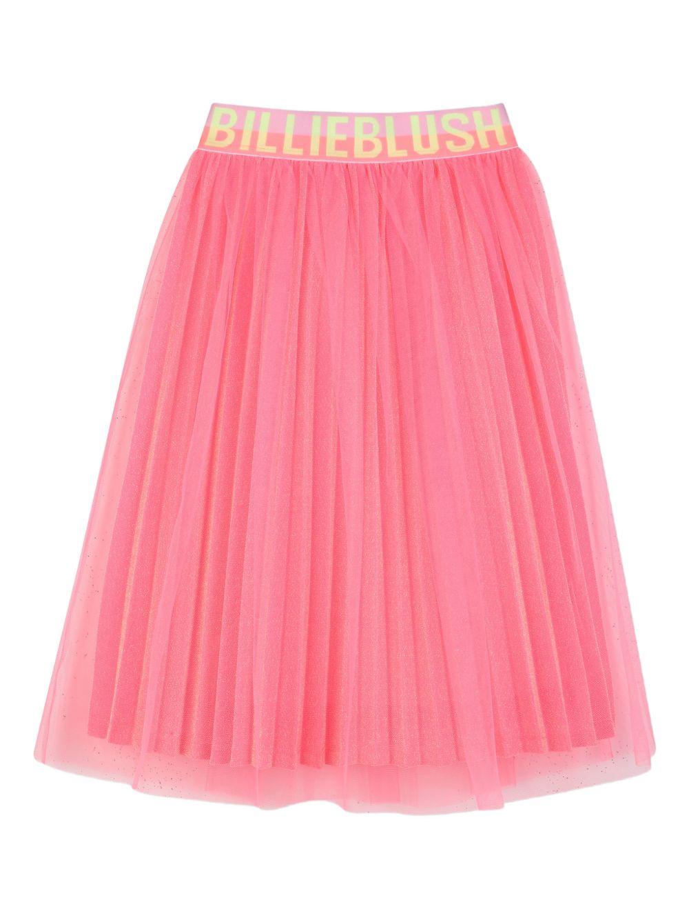 Gonna per bambina Billieblush rosa con banda logo - Rubino Kids