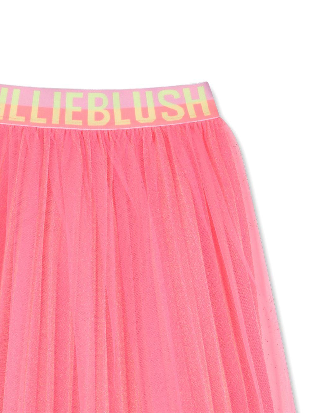 Gonna per bambina Billieblush rosa con banda logo - Rubino Kids