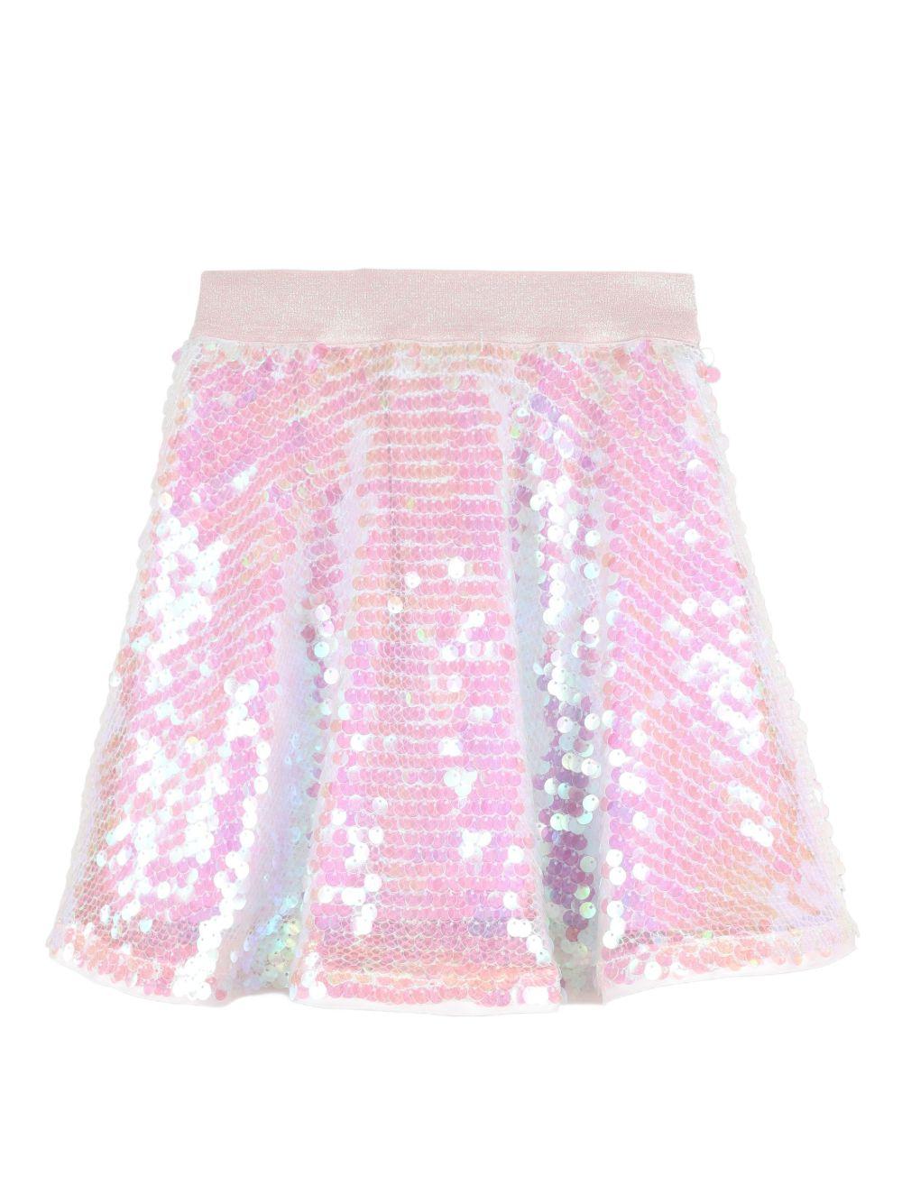 Gonna per bambina Billieblush rosa con decorazione a paillettes - Rubino Kids