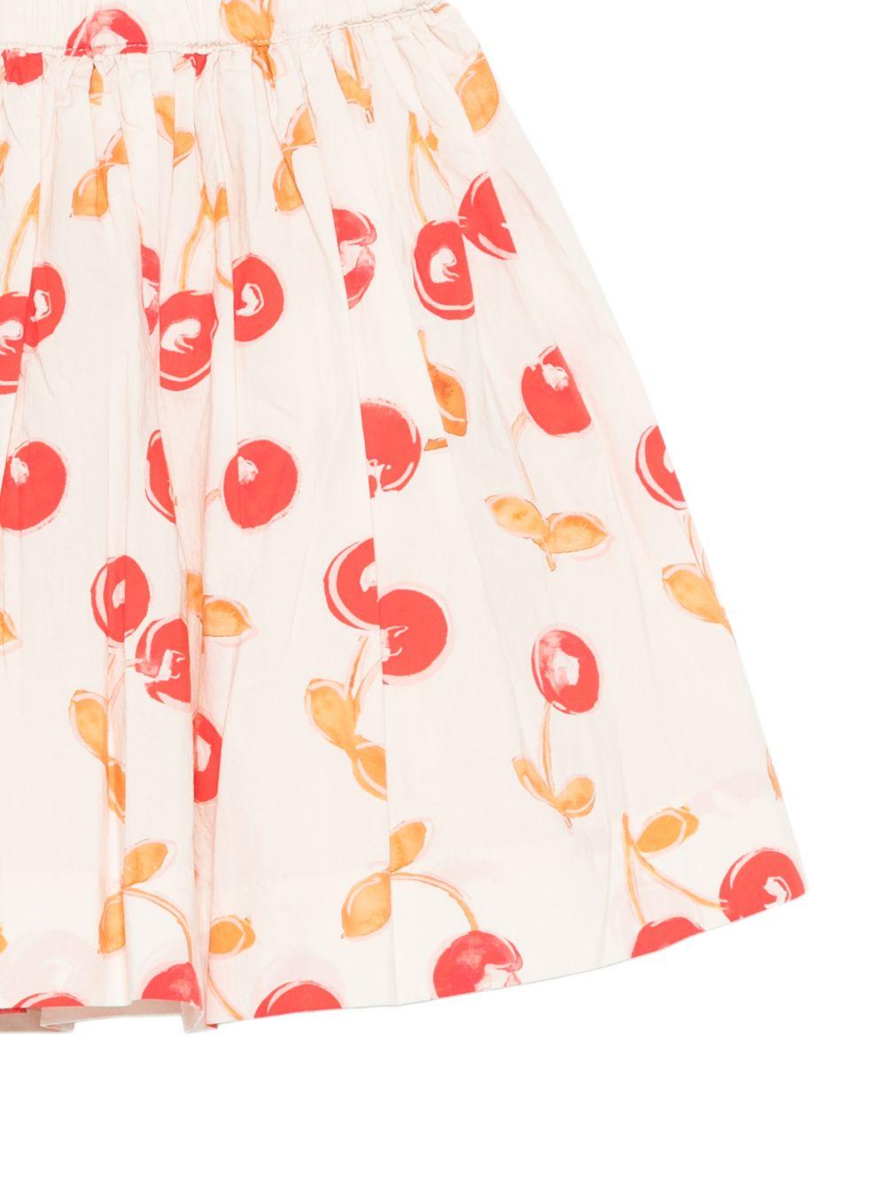 Gonna per bambina Bonpoint beige con stampa ciliegie all - over - Rubino Kids