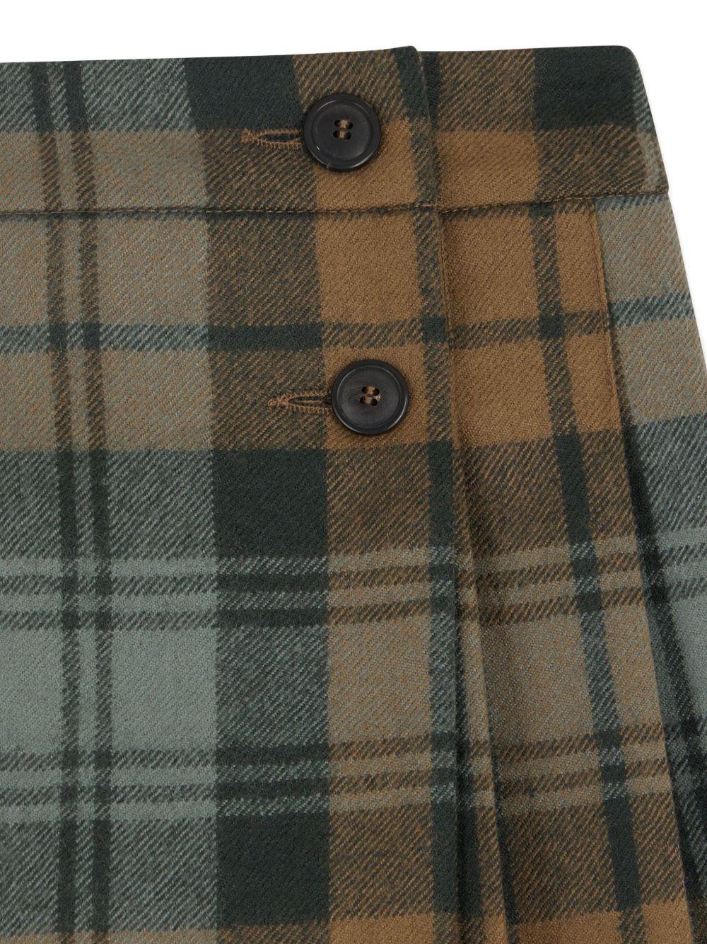 Gonna per bambina Bonpoint marrone con motivo tartan - Rubino Kids