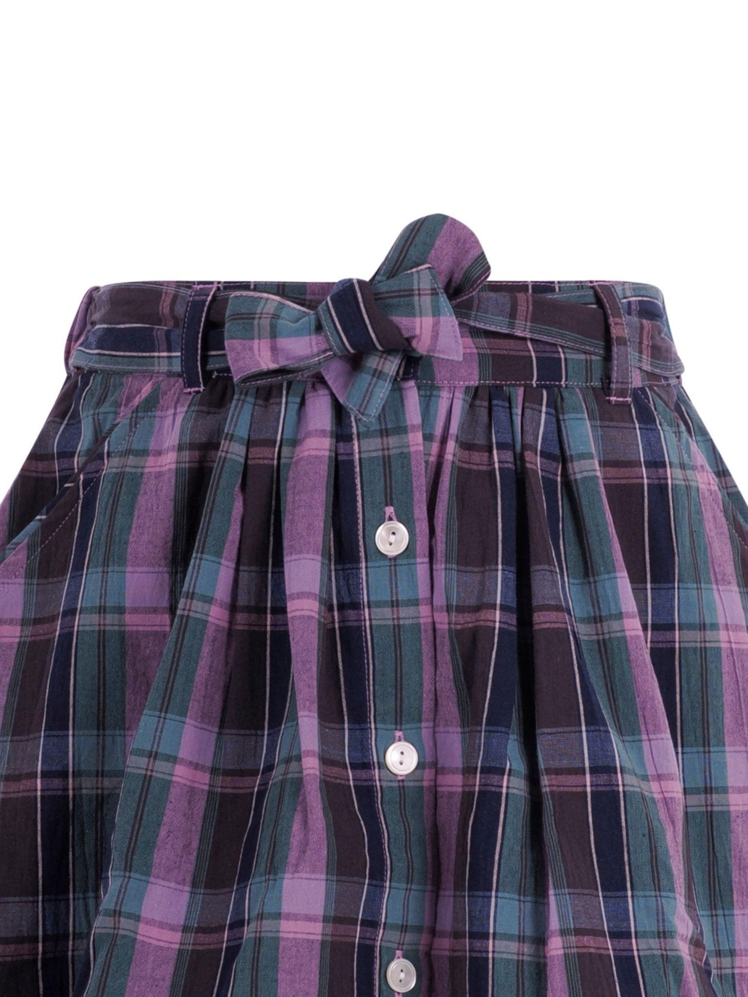 Gonna per bambina Bonpoint viola con motivo tartan - Rubino Kids