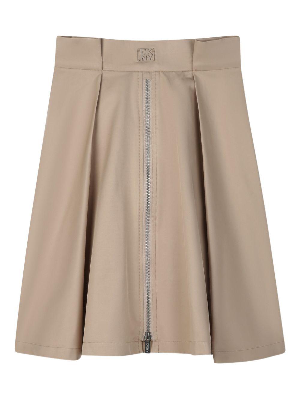 Gonna per bambina DKNY Kids beige con dettagli plissettati - Rubino Kids