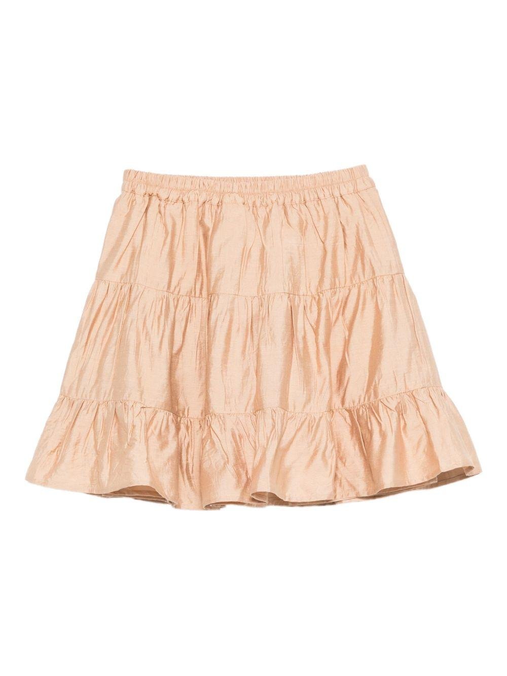 Gonna per bambina Donsje beige con motivo a balze a strati - Rubino Kids