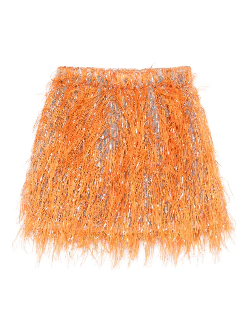 Gonna per bambina Douuod Kids arancione con frange - Rubino Kids