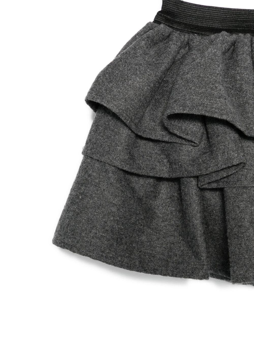 Gonna per bambina Douuod Kids grigio a strati con ruches - Rubino Kids