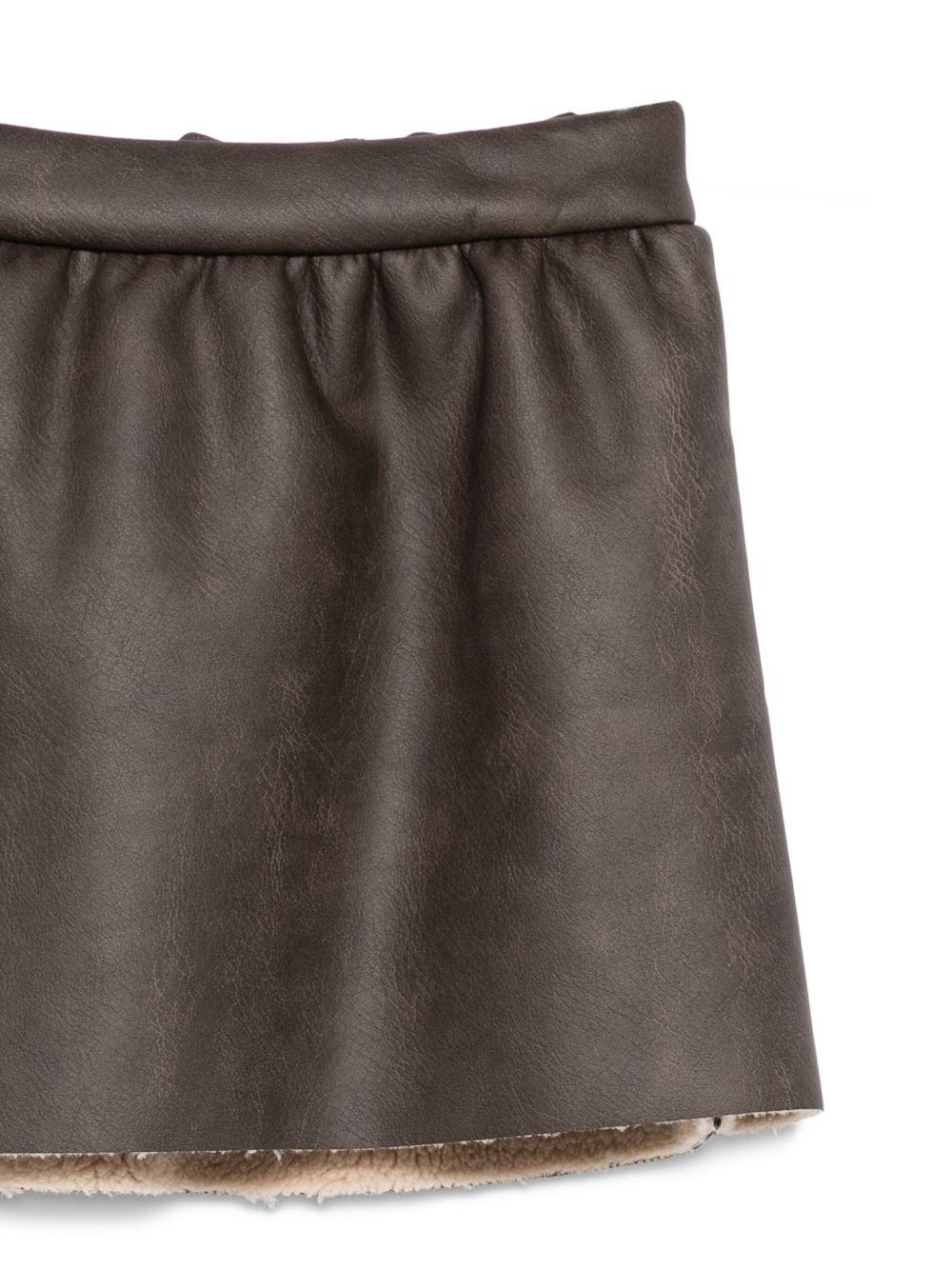 Gonna per bambina Douuod Kids marrone con orlo a taglio vivo - Rubino Kids