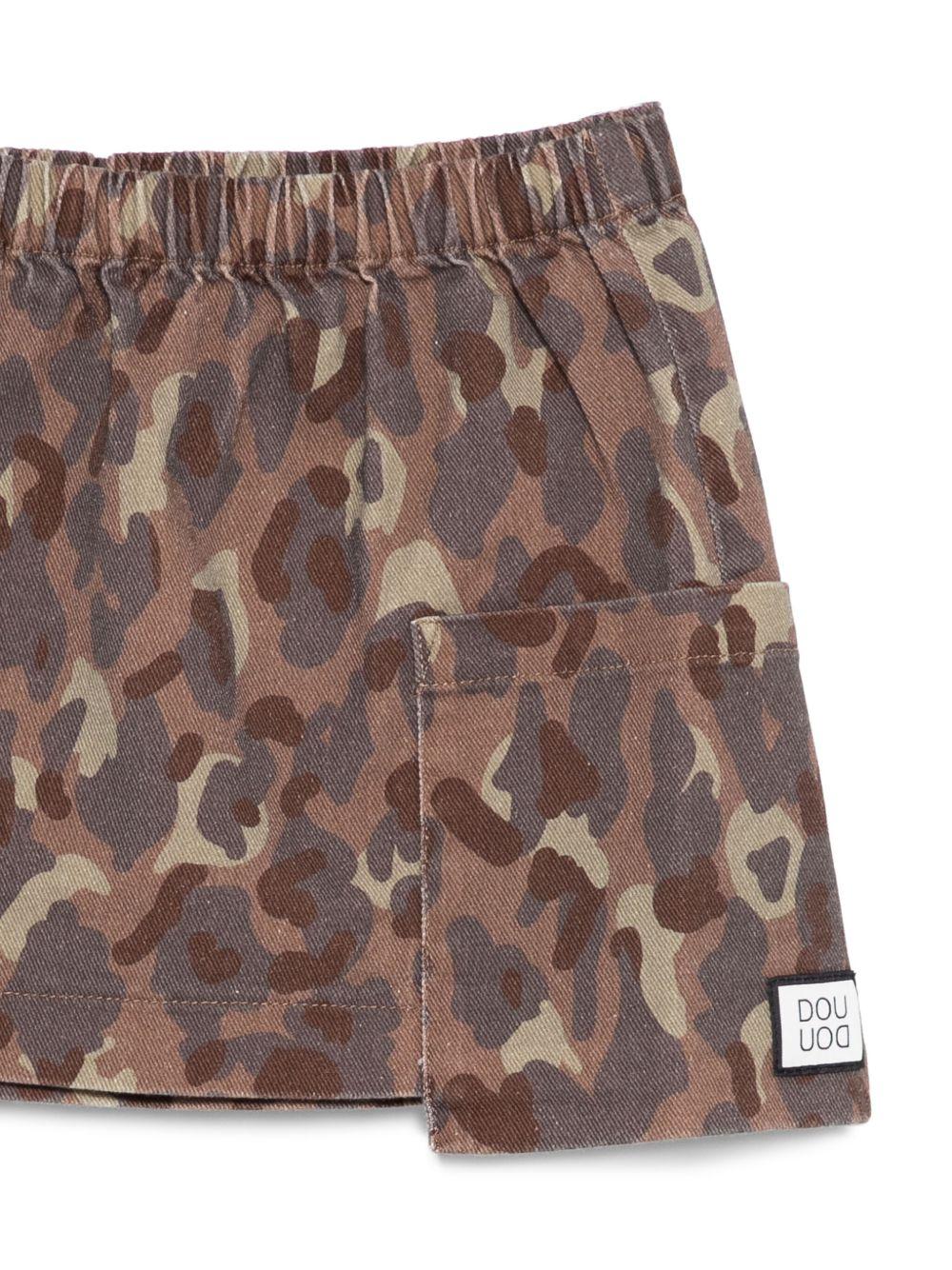 Gonna per bambina Douuod Kids marrone con orlo asimmetrico - Rubino Kids