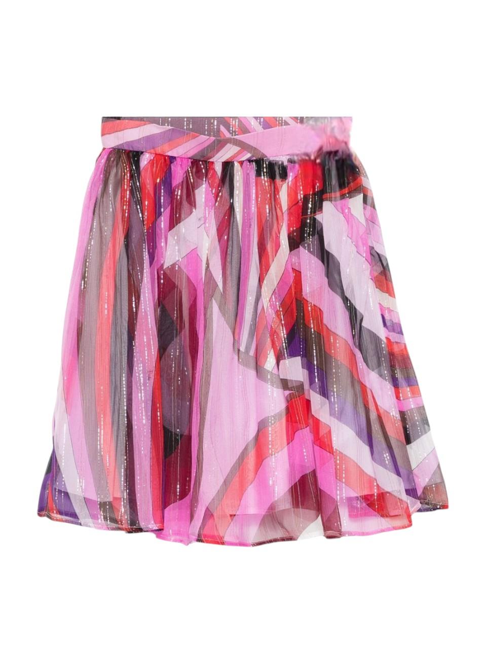 Gonna per bambina Emilio Pucci Junior rosa con motivo geometrico - Rubino Kids