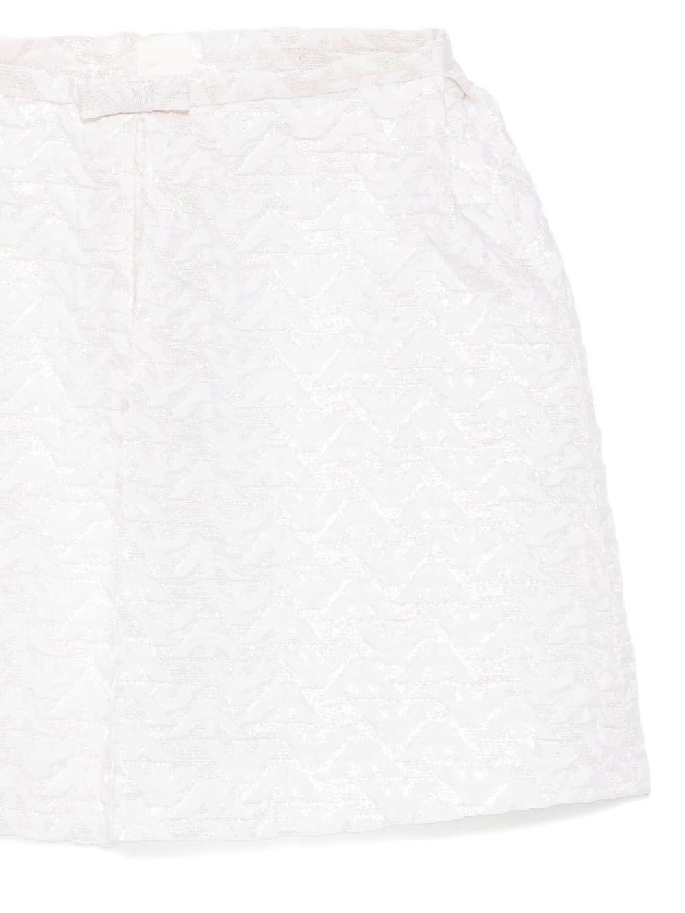 Gonna per bambina Emporio Armani Kids bianca con fiocco jacquard - Rubino Kids