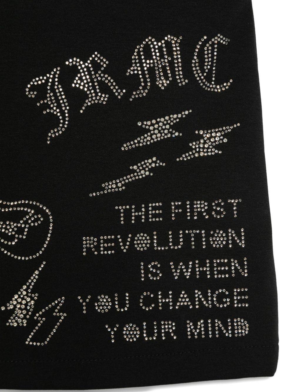 Gonna per bambina John Richmond Junior nera con decorazione con strass - Rubino Kids