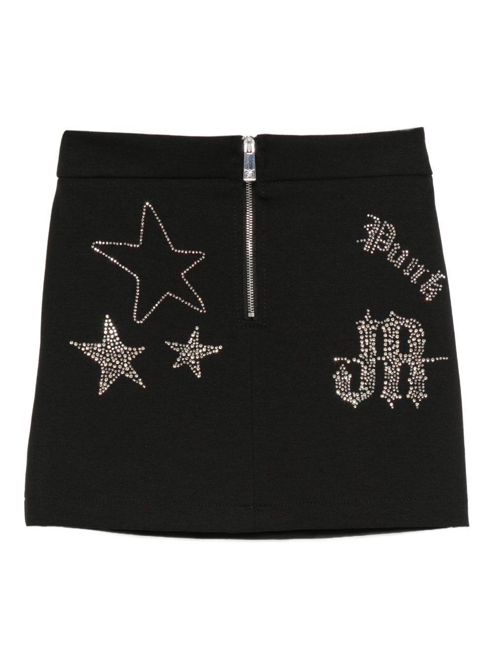 Gonna per bambina John Richmond Junior nera con decorazione con strass - Rubino Kids