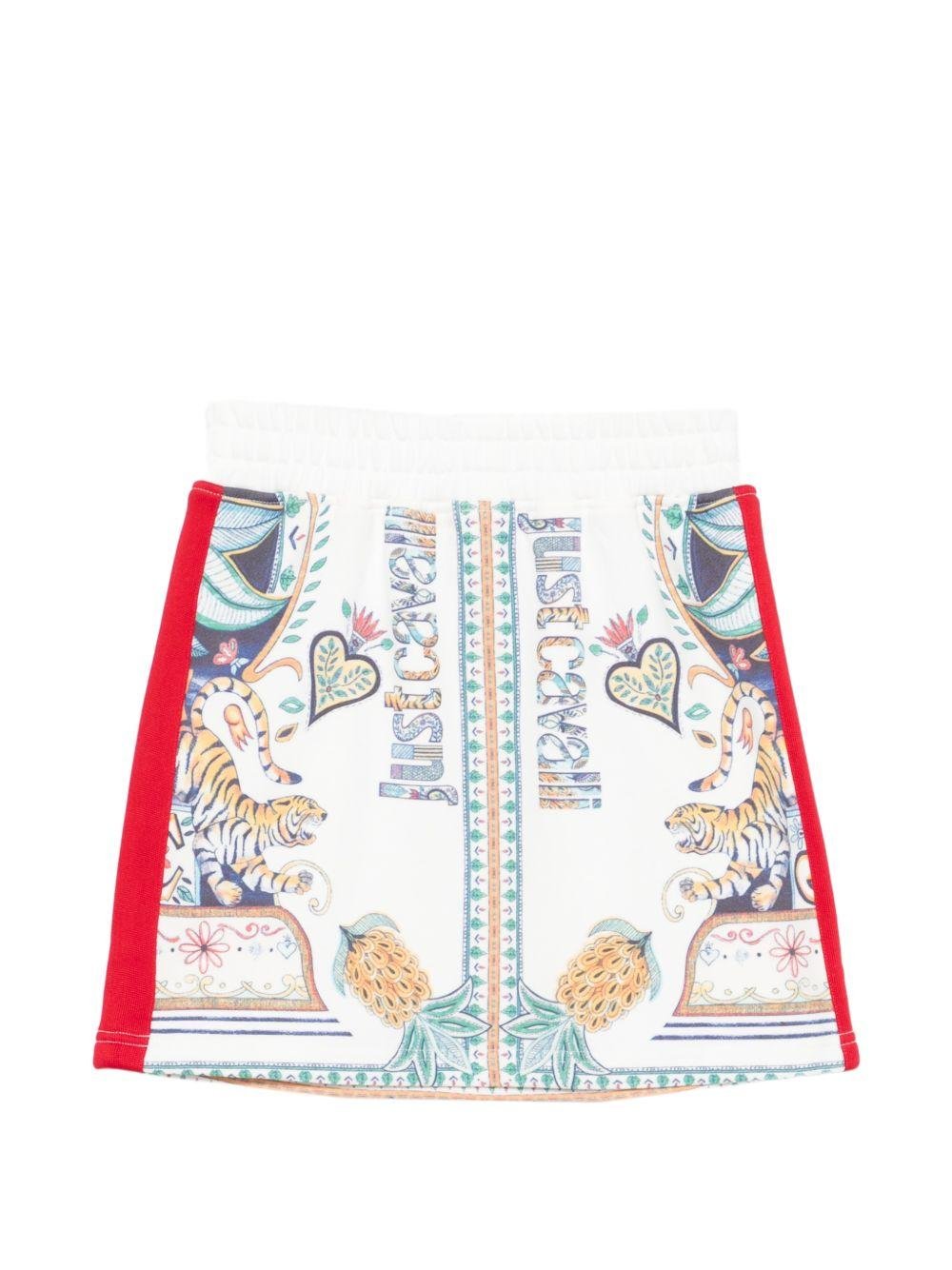 Gonna per bambina Just Cavalli Kids bianca con stampa - Rubino Kids