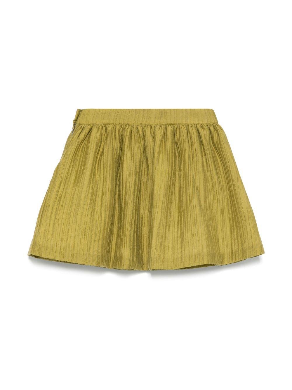 Gonna per bambina La Stupenderia verde plissettata - Rubino Kids