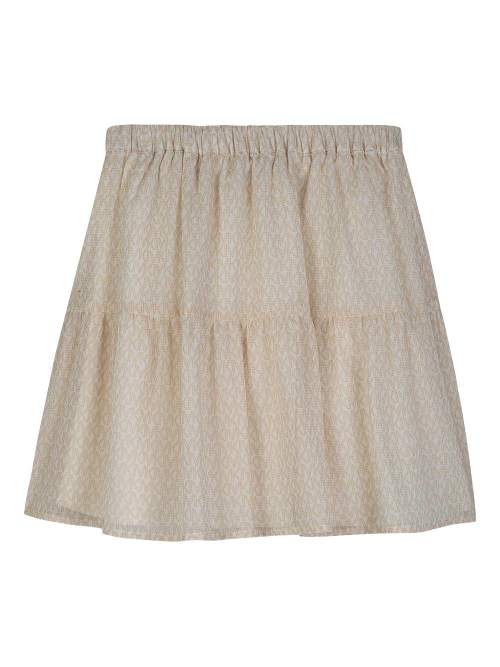 Gonna per bambina Michael Kors Kids bianca con stampa logo all - over - Rubino Kids