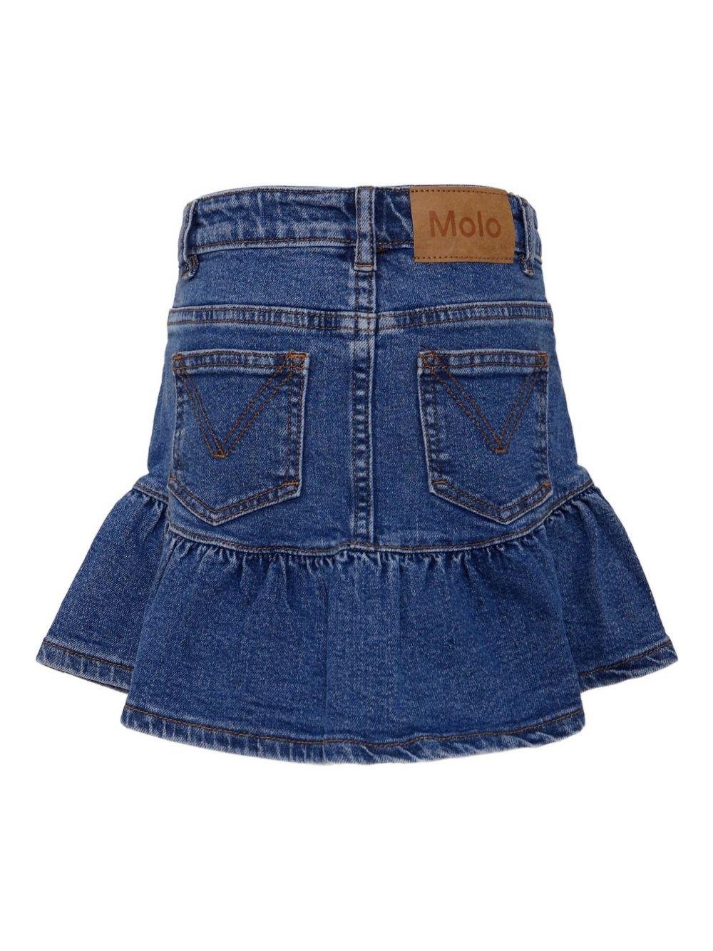 Gonna per bambina Molo denim Bridget con orlo increspato e tasche posteriori - Rubino Kids