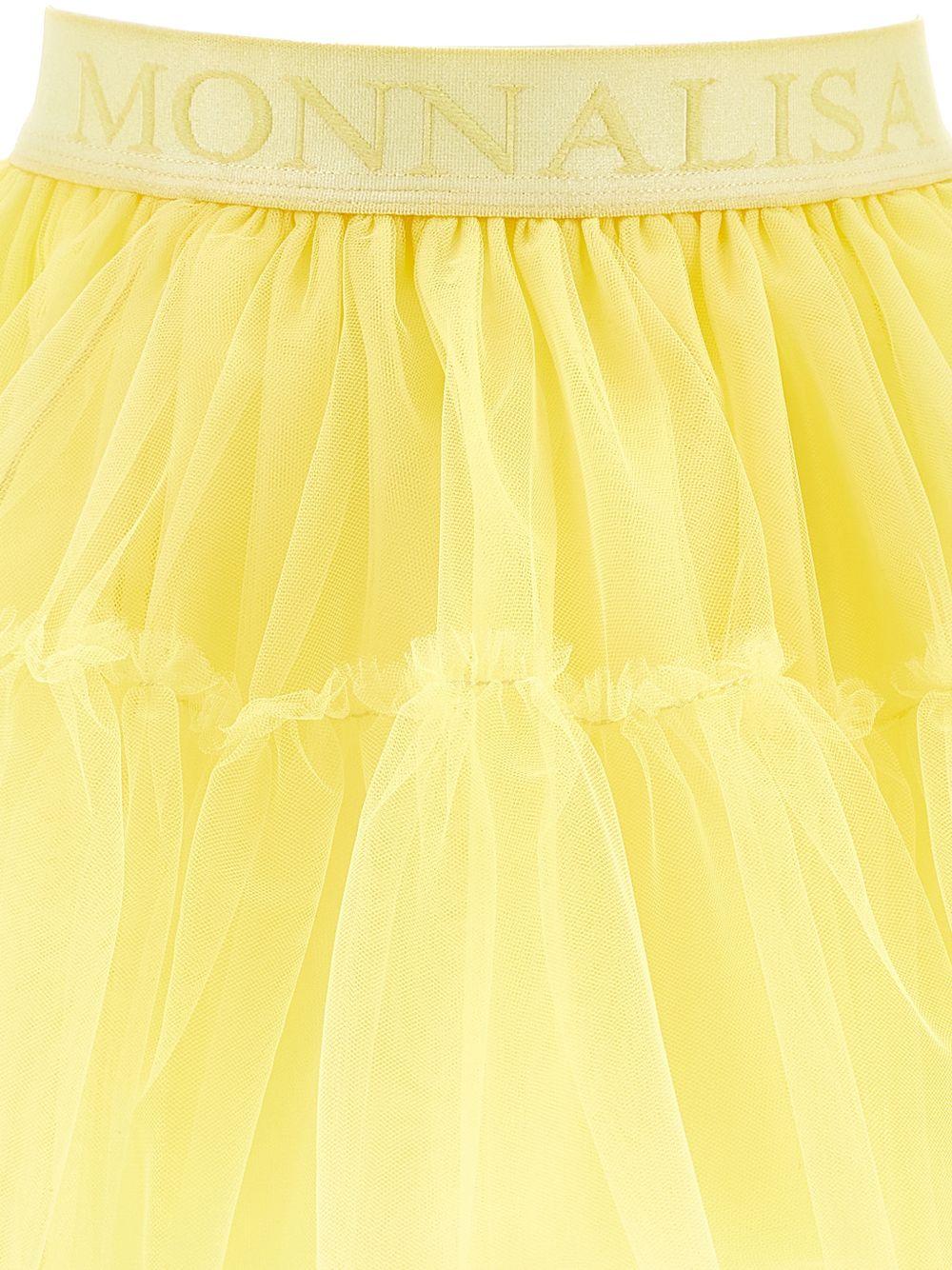 Gonna per bambina Monnalisa gialla con design a strati - Rubino Kids