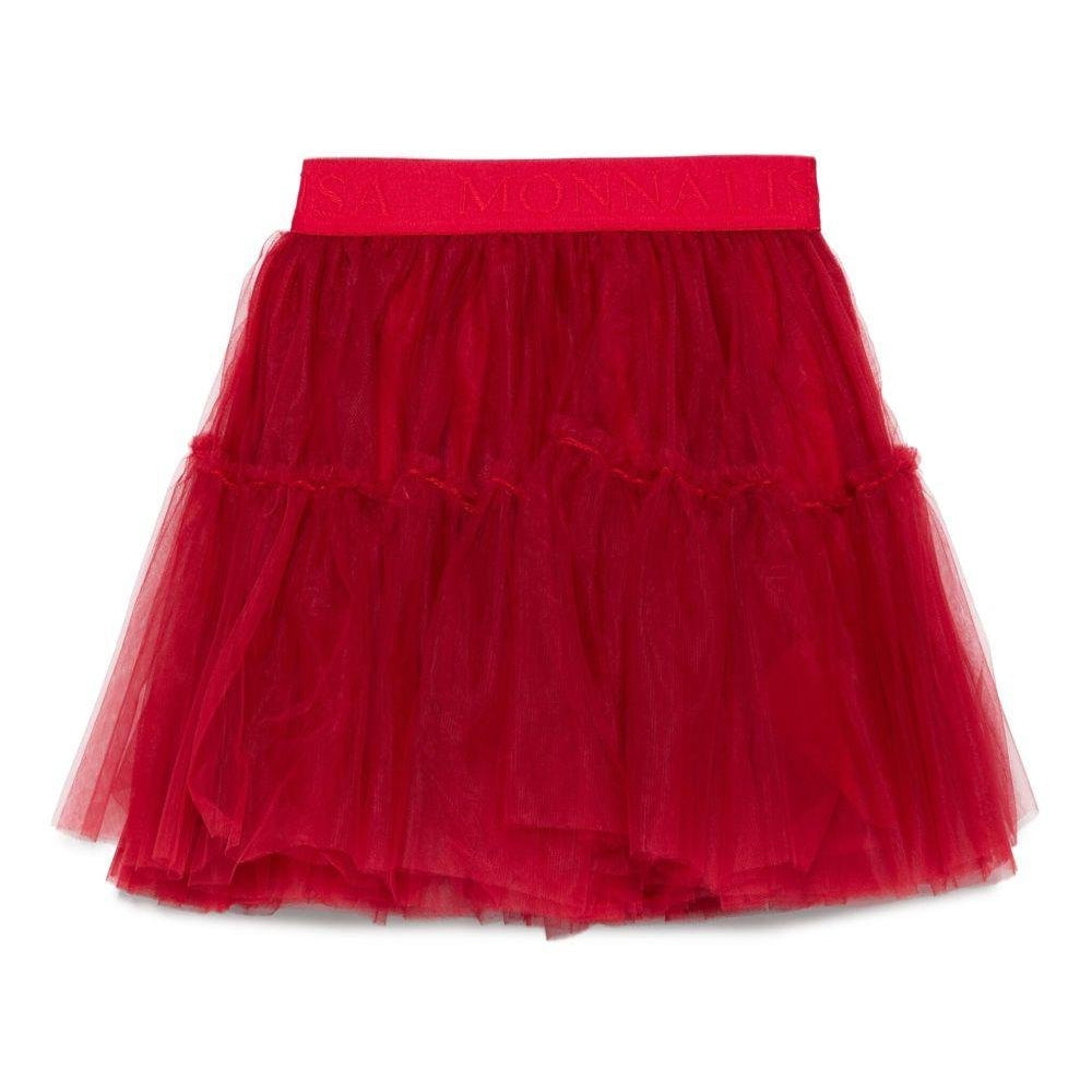 Gonna per bambina Monnalisa rossa con design in tulle - Rubino Kids