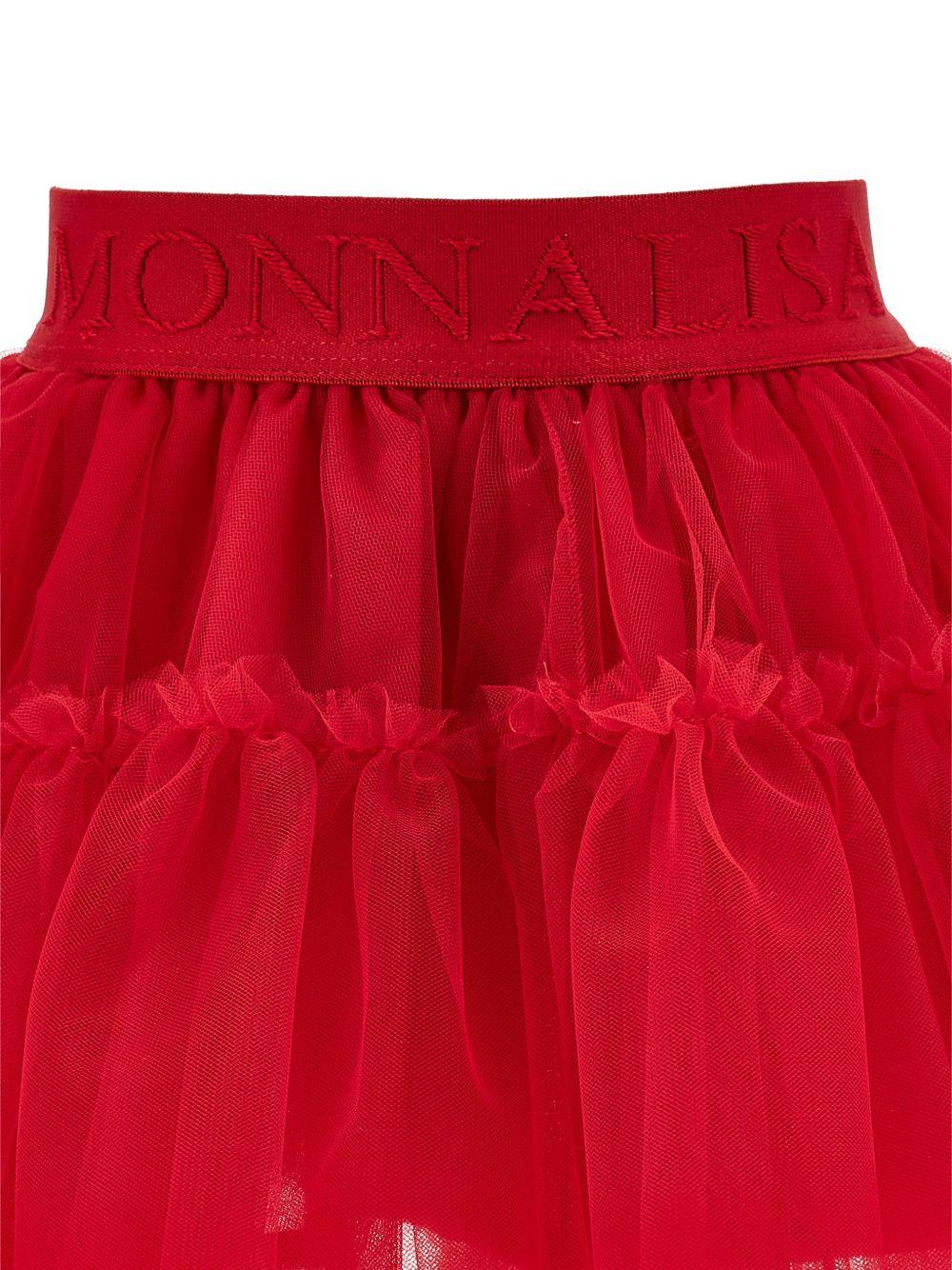 Gonna per bambina Monnalisa rossa con tulle - Rubino Kids