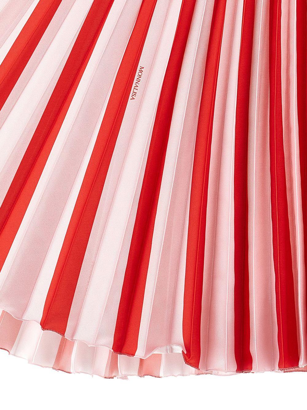 Gonna per bambina Monnalisa rossa plissettata con ricamo logo - Rubino Kids