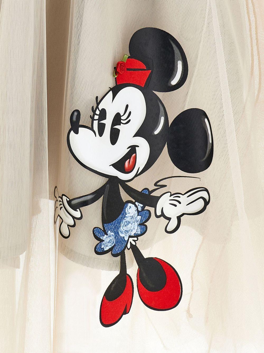 Gonna per bambina Monnalisa x Disney beige con stampa Minnie Mouse - Rubino Kids